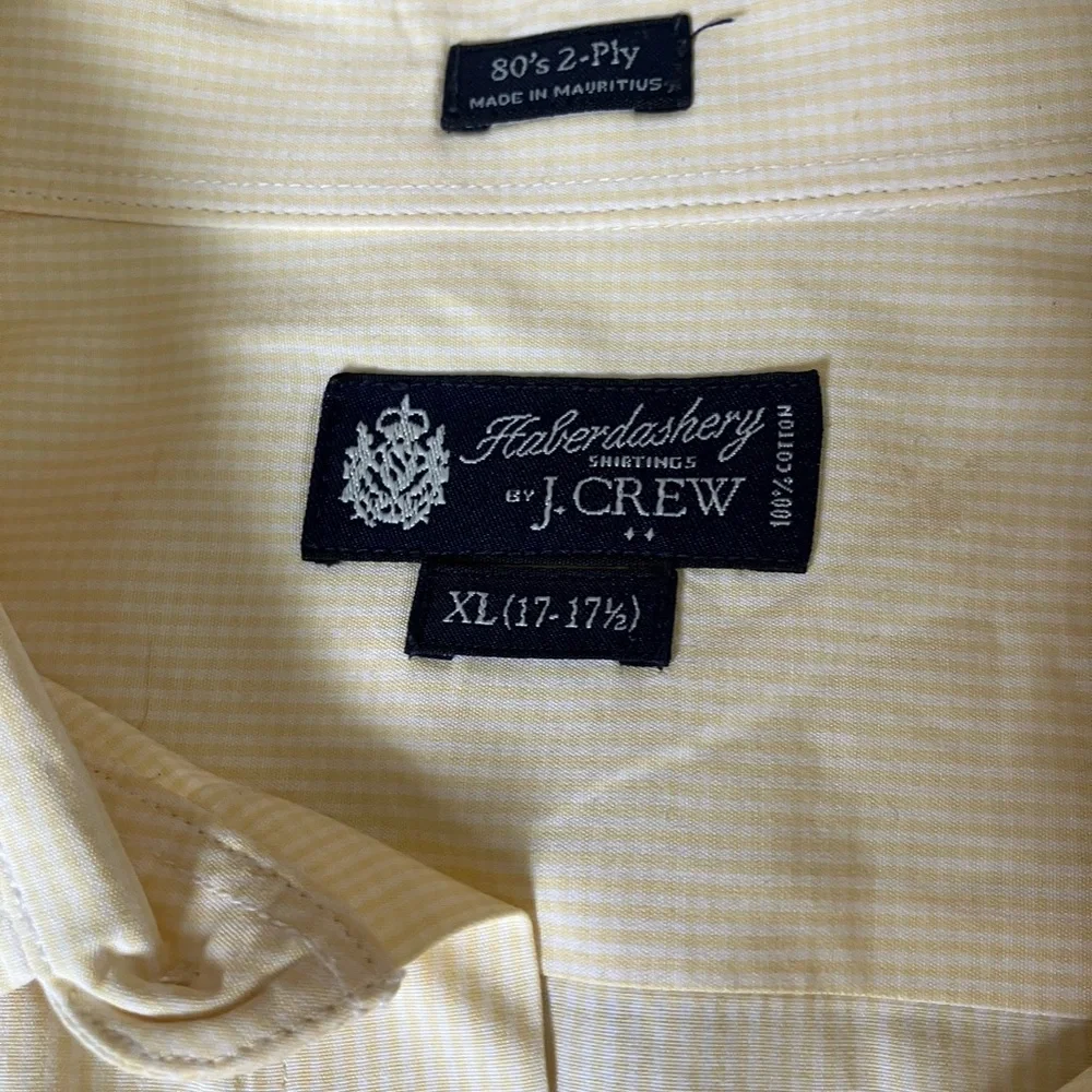 J Crew Stripe Haberdashery Shirtings 80's 2 Ply XL 17 17 1/2‎ long sleeve Shirt